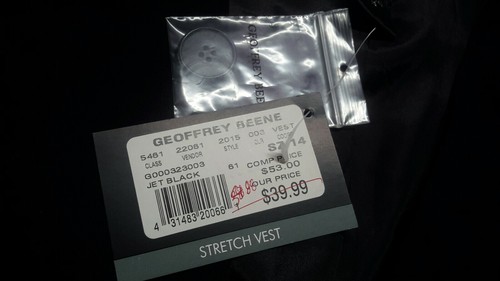 Nuevo con etiquetas Mujer Talla 14 | Geoffrey Beene | Deportivo Elastizado | Chaleco Negro con Botones - Imagen 3 de 6