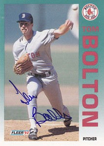 1992-Fleer-Signed-33-Tom-Bolton-Red-Sox-JSA-Autograph