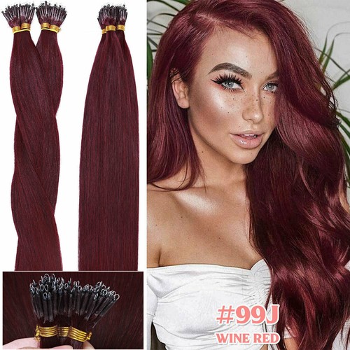 CLEARANCE Nano Ring Tip 100% Remy Human Hair Extensions Micro Loop Bead Straight - Picture 39 of 43