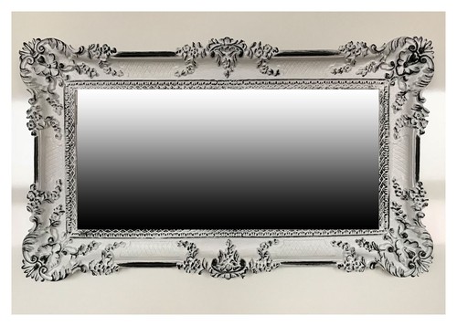 XXL WANDSPIEGEL SILBER 96x57 ANTIK BAROCK SHABBY CHIC FLURSPIEGEL SCHMINKSPIEGEL - Picture 99 of 160