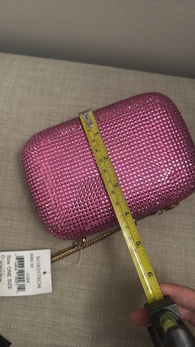 Savanna Evening Clutch Pink Crystals Gold Accents NEW - Picture 8 of 8