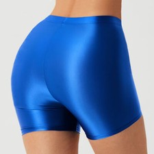 Women Oil Shiny Glossy Boxer Shorts Stretch Panties Satin Wetlook Short Leggings