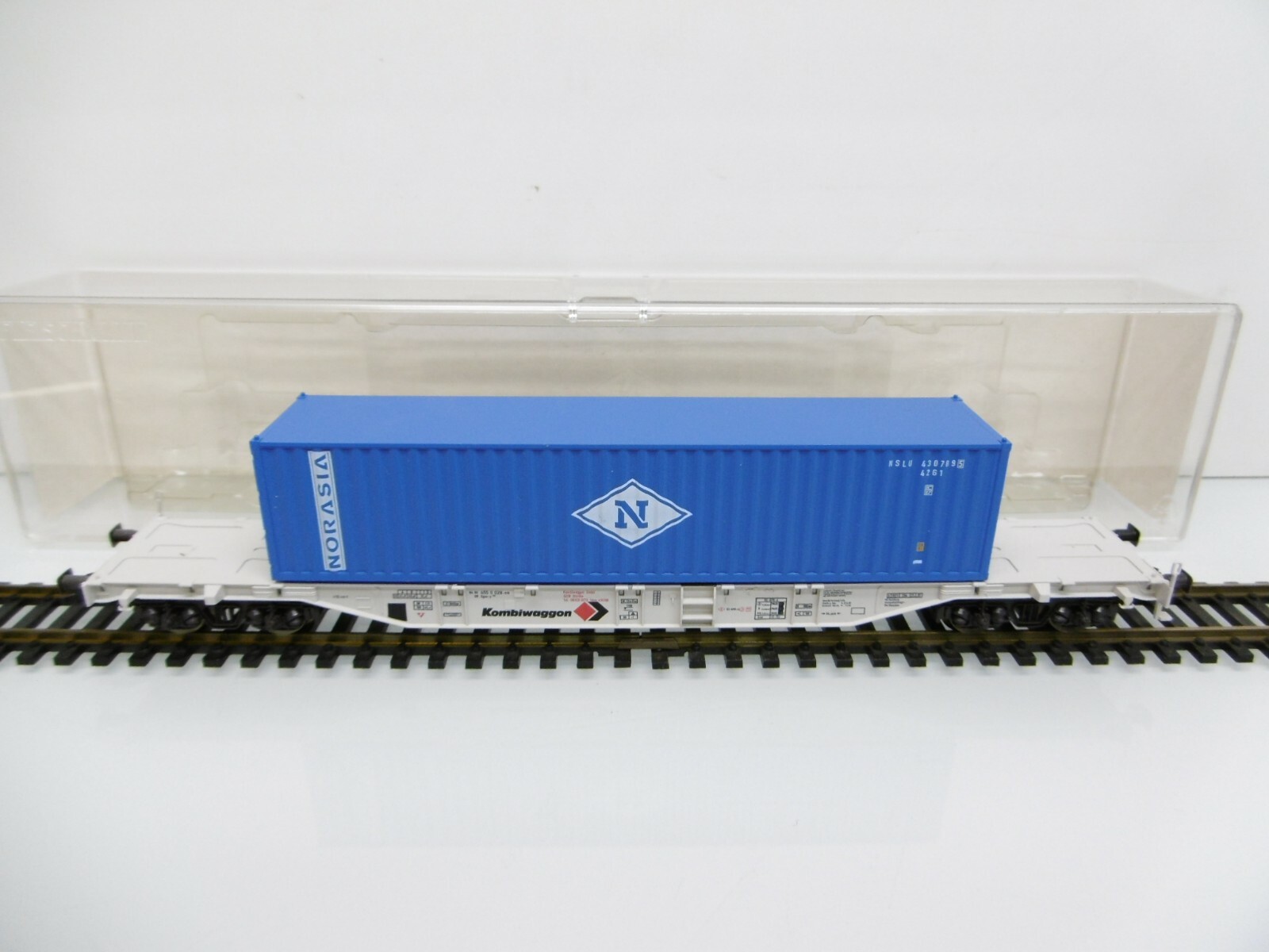 Fleischmann h0 2l = flat wagon container trailer combined norasia EP. v Fleischmann h0 2l = flat wagon container trailer combined norasia EP. v