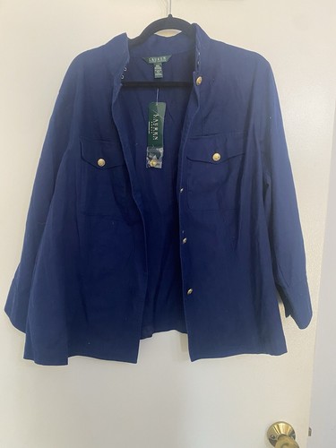Womens Ralph Lauren nautical Navy Military Blazer W/ Gold Buttons Size 18W NWT - Picture 2 of 7