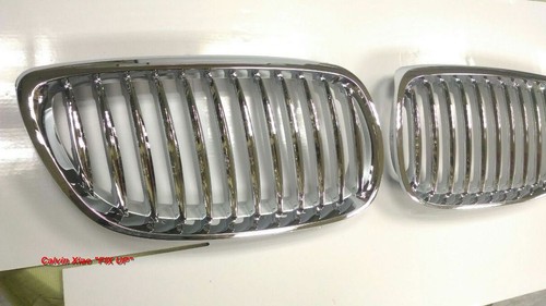 MIT CHROMED & SILVER FRONT KIDNEY GRILLE BMW E92 E93 3 SERIES 2007-2009 - Bild 2 von 7