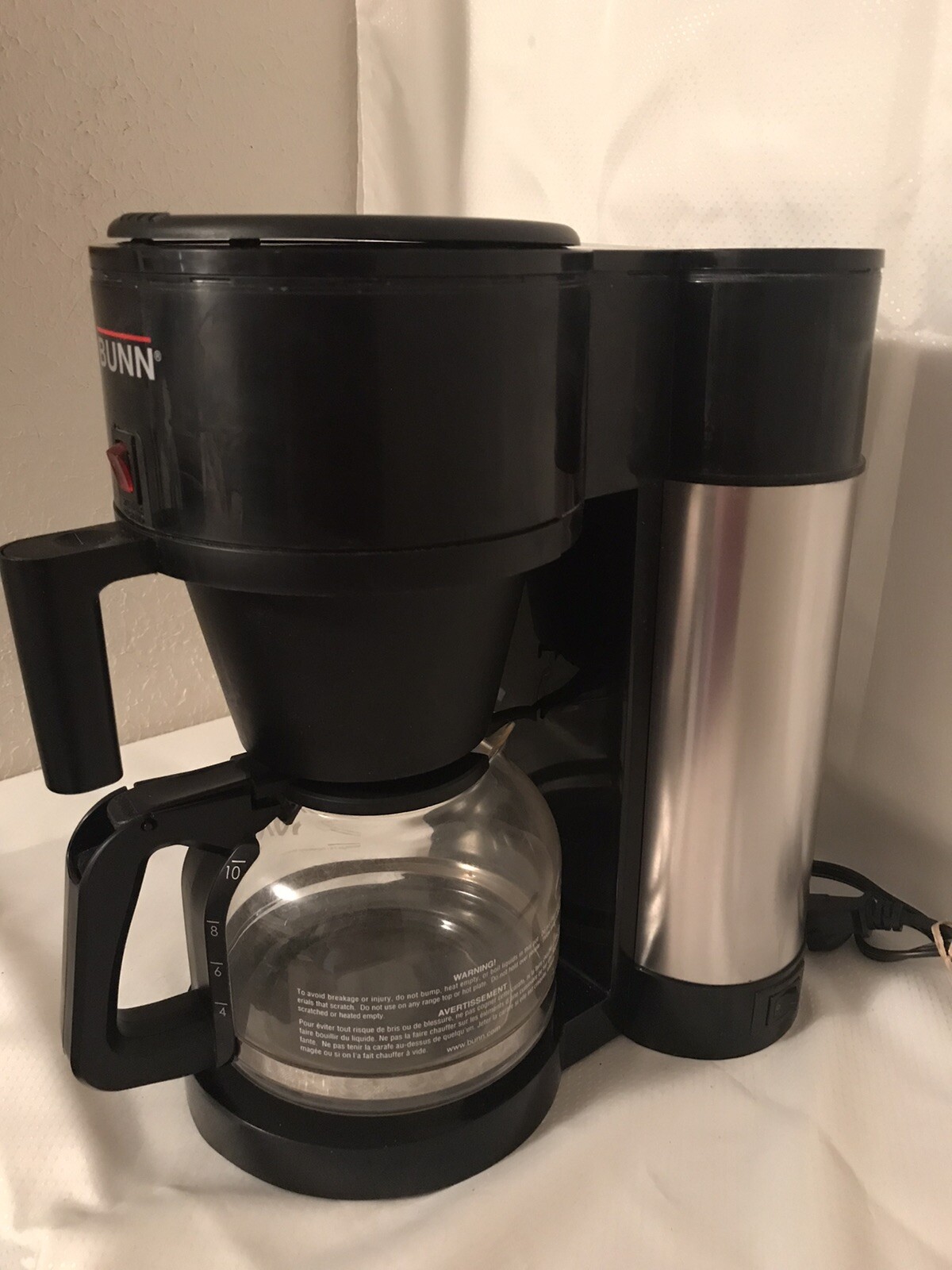 BUNN 10 Cup Velocity Brew Coffee Maker Black Stainless Brewer Model NHBX-B Winstgevend, recent werk