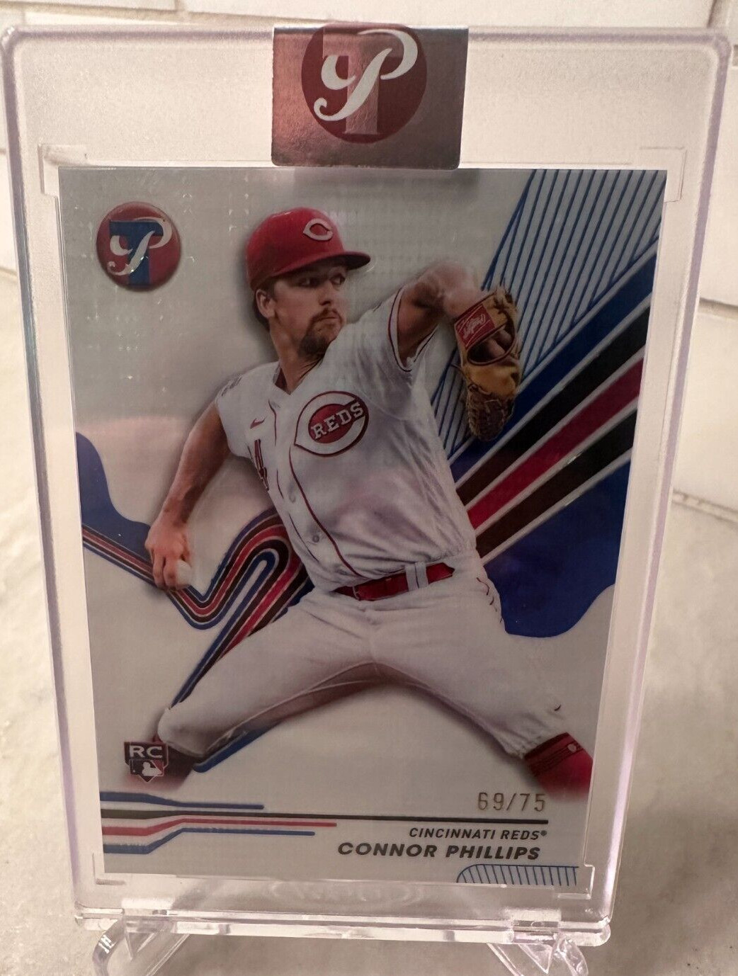 2024 Topps Pristine Connor Phillips Blue encased refractor /75