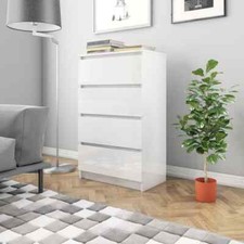 Kommode mit 4 Schubladen Sideboard Schubladenschrank Kleiderschrank Weiß Schwarz