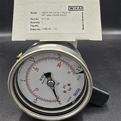 #ad #ad WIKA Model 232.50.100 Pressure Gauge 4 Inch SS 361 2.5 bar 36 Psi 1 2 NPT C $200.00