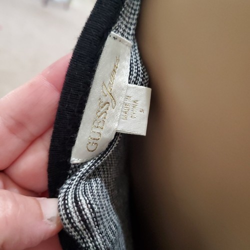 Abito maglione leggero Guess S Y2k foro della serratura collo a V manica puff - Foto 8 di 10