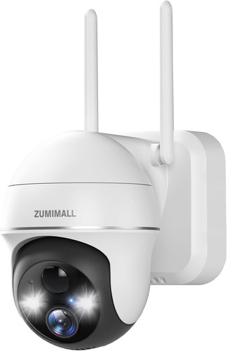 Zumimall Security Camera Wireless Outdoor, 360°View 3MP X2