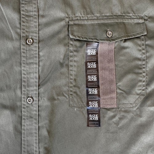 Sean John Shirt Mens 4XB Military Green Short Sleeve Button Up - Picture 4 of 11