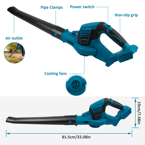 Herramienta de aspiradora soplador de aire polvo de hoja inalámbrica con batería de iones de litio para Makita 18V 5.0Ah - Imagen 21 de 52