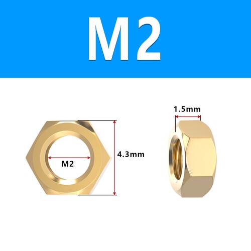 Brass Hexagon Full Nuts M1.4 M1.6 M2 M2.5 M3 M4 M5 M6 M8 M10~M24 Metric Hex Nut - Picture 14 of 28