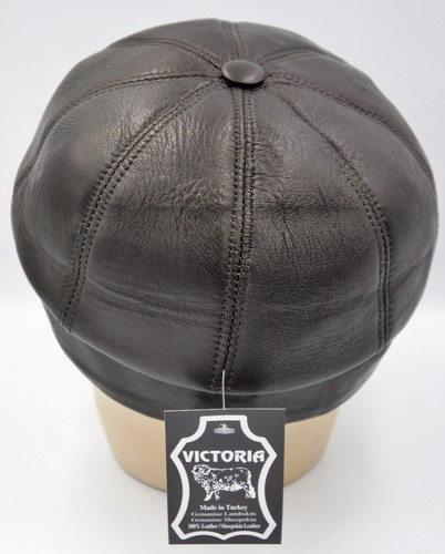 Cuero Auténtico Hombre Papelero Gatsby Gorra Hiedra Conducción Taxista 8 Panel , - Imagen 5 de 11