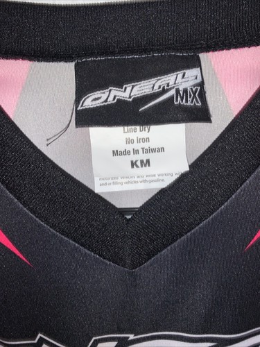 Oneal Jersey Youth Size Medium Long Sleeve Black Pink Elbow Padding Kids - Picture 4 of 4