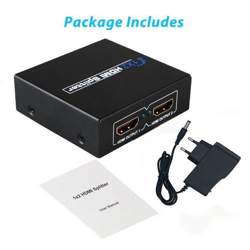 1 in 2 Out HDMI Splitter Umschalter 3D 4K Ultra HD Full 1080P Verteiler Adapter - Bild 2 von 14