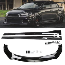 Front Bumper Lip Spoiler Splitter Side Skirt For Mitsubishi Lancer GT Body Kit