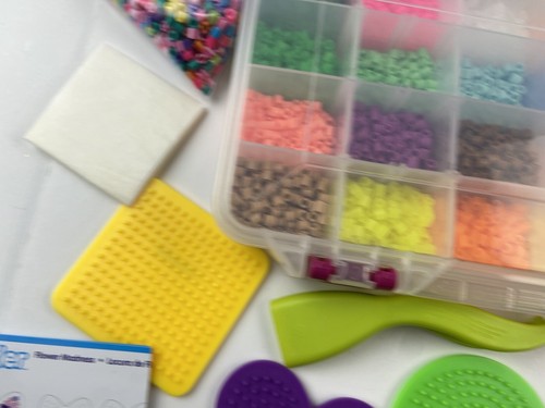 Large Perler beads pegboard lot Multiple Trays And Beads For Kids And Crafts - Picture 9 of 11