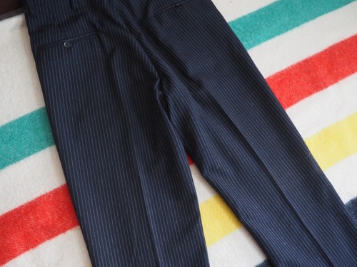 VTG 20s 30s Star Hook Black Gray Pinstripe Striped 32x32 Wool Button Fly Pants - Picture 14 of 14