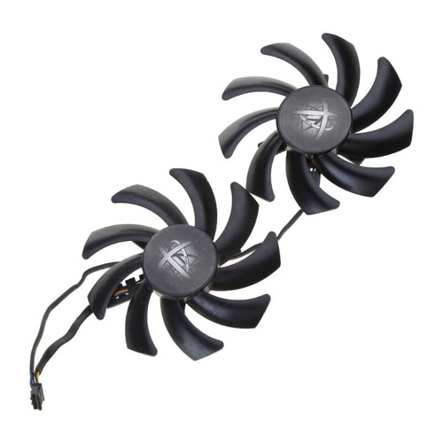 2pcs 85mm 480/470 Graphics 4Pin 0.35A VGA Cooler Fan for XFX R9 390/390X 8G RX48 - Afbeelding 3 van 9