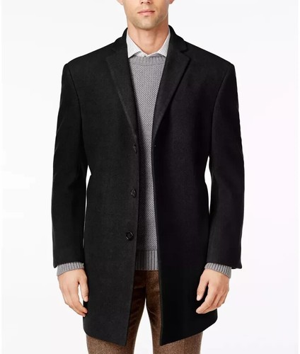Calvin Klein Men's Prosper Wool-Blend Slim Fit Overcoat 44L E03209 - Picture 5 of 6