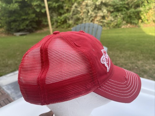 Budweiser Classic Bowtie Logo Distressed Mesh Snapback Trucker Hat - Picture 4 of 8