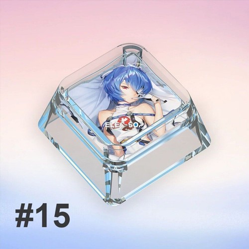Anime EVA Ayanami Rei Transparent Cute Manga Keycaps for Cherry MX Keyboard Gift - Picture 26 of 27