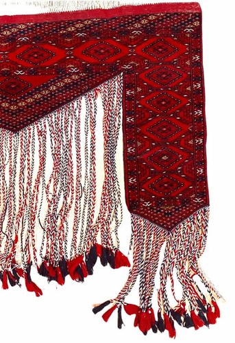 Turkmen Take Ersari Tent Decoration Original Wall Hanging Collectible Rug Tassel - Picture 5 of 5