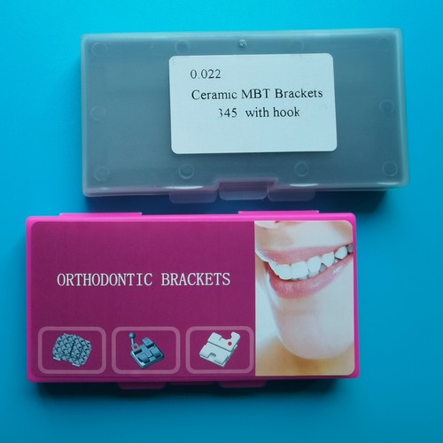 20 X Dental Ceramic Brackets Orthodontic Tooth Mini Roth + MBT 022 345 Hooks NEW - Picture 6 of 8