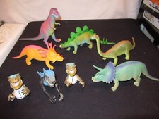 TOY DINOSAUR FIGURES TYRANNOSAURUS TRICERATOPS STEGOSAURUS PROTOCERATOPS 