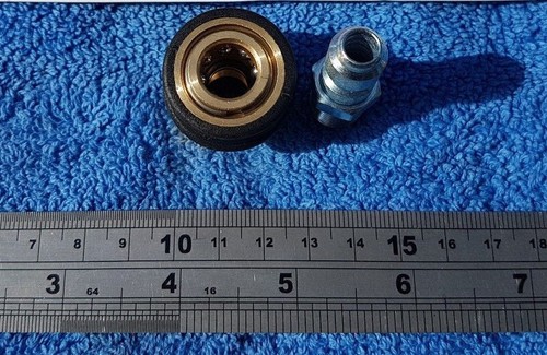 PRESSURE WASHER JETWASH PAIR QUICK RELEASE COUPLINGS MINI 11.6MM X 1/4"BSP MALE - Picture 8 of 9