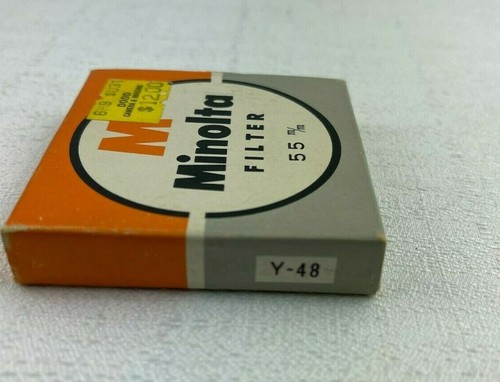 Minolta 55mm Yellow Y48 Vintage Filter Film 35mm Rangefinder Chrome Ring - Picture 3 of 3
