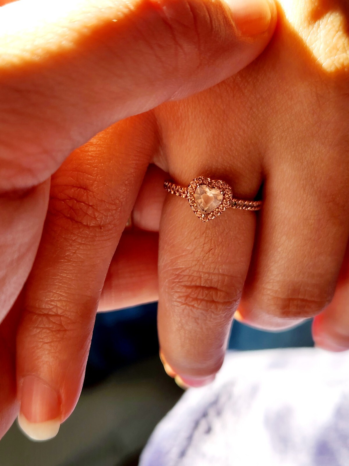 Pandora Rose Gold Pink Heart Promise Ring for Women