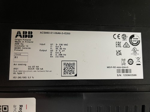 ABB Frequenzumrichter / Frequenzumformer Artikelnummer: ACS880-01-06A6-2+E200 - Bild 3 von 3