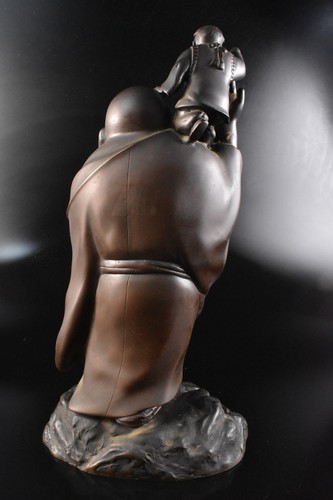 D3274: XF Japanese Copper HOTEI Karako sculpture STATUE - Picture 4 of 7