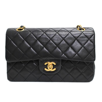 CHANEL Lamb Skin Double Flap 23 Small Chain Shoulder Bag #2762