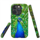 2 in 1 Case For iPhone 16 15 14 13 12 Pro Max Plus Peacock Phone Cover Silicone