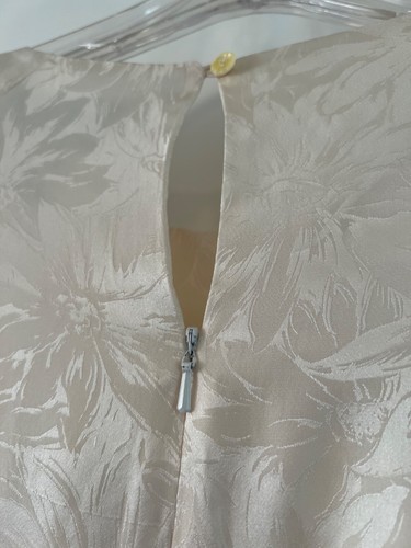 VTG - Argenti Pure Silk Brocade Blouson Drop Waist Long Sleeve Dress - Size 10 - Picture 6 of 6