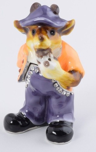 Zodiac ram Trinket box by Keren Kopal Austrian Crystal Jewelry box Faberge
