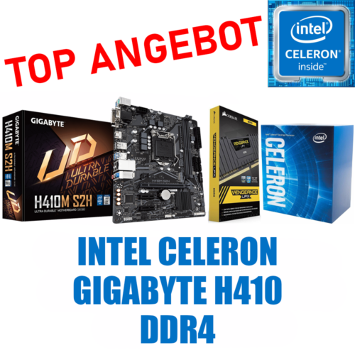 Intel Celeron Prozessor GIGABYTE Mainboard DDR4 Arbeitsspeicher PC Bundle Kit - Bild 1 von 8
