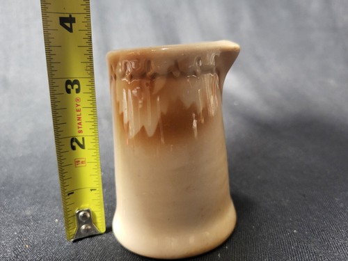 Vintage Restaurant Creamer, Beige with Foliage Design - Picture 7 of 9