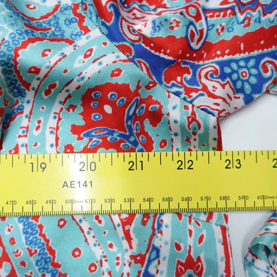 Blusa Jones New York Para Mujer 1X Multicolor Paisley Cuello Atado Manga Larga Top Foto 4 de 4