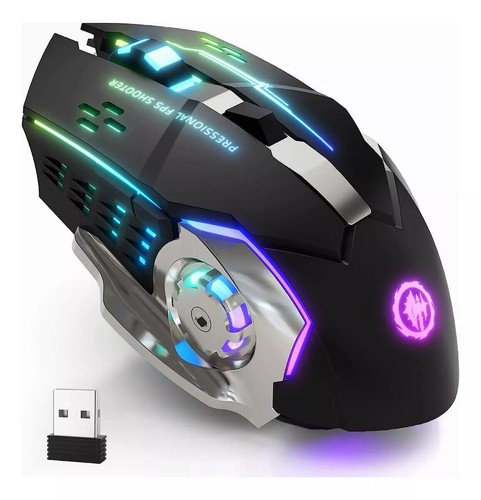 Rechargeable Wireless Mouse RGB LED USB Gaming Mice Laptop PC Mac UK - Picture 13 of 13