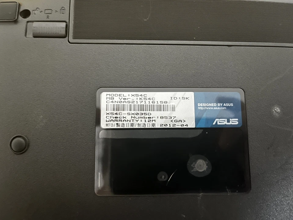 notebook laptop portatile pc computer ASUS X54C 15,6" 4/8GB wifi webcam microfon - Immagine 4 di 4