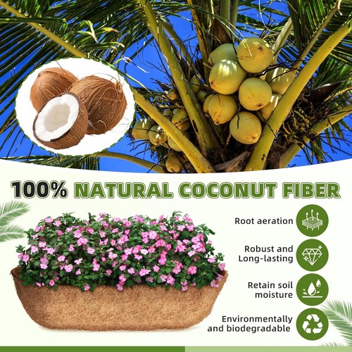 24 inch 2 Pack Trough Coco Liners, Natural Coconut Coir Fiber for Wall Basket... - Picture 3 of 6