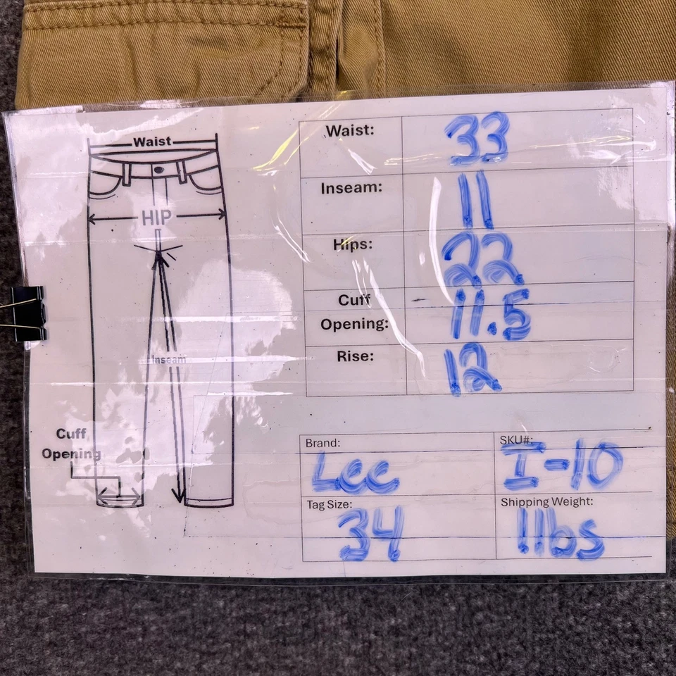 Pantalones Cortos Lee Cargo Para Hombres 34 Tostado Caqui Senderismo Caminar Exterior Bolsillos Utilidad Se Ajusta 33x11 Foto 3 de 4