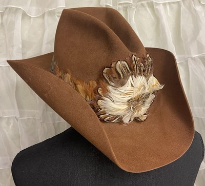 Vintage Capo Feathered Tan Wool Hat + Ribbon Hatband Feather Hat Bands for Felt Hats - Etsy main image 2