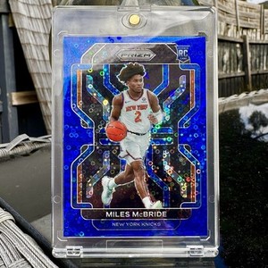 2021-22 Panini Prizm Miles McBride Blue Disco Fast Break RC Rookie /150 Knicks
