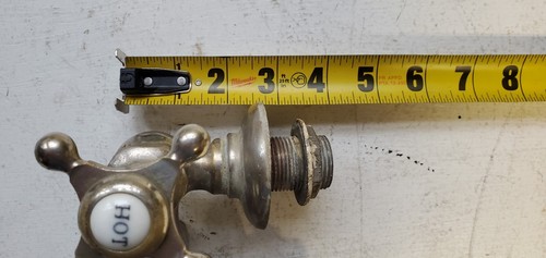 Standard Vintage Patina Chrome Clawfoot Tub Wall Mount Faucet Porcelain Hot Cold - Picture 15 of 15